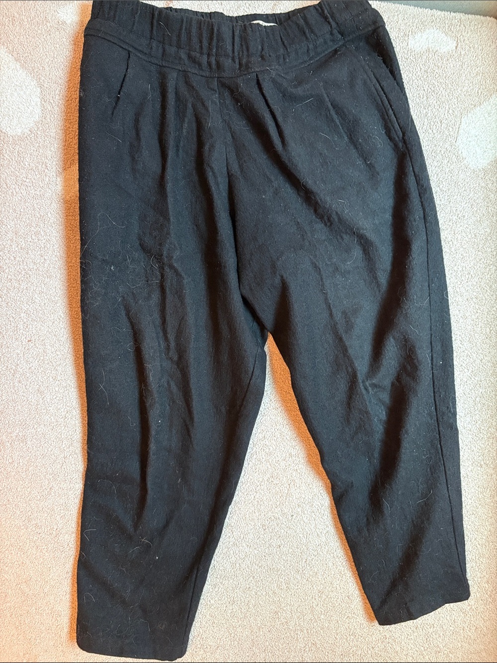 Women's Black Elastic-Waist Joggers